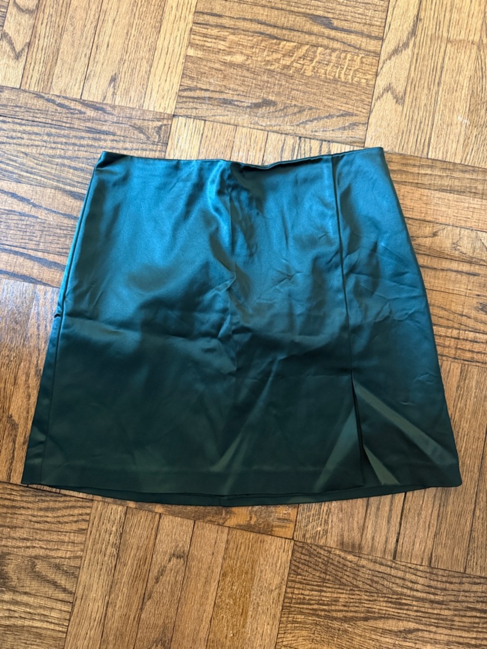 Sunday Best Green Satin Mini Skirt